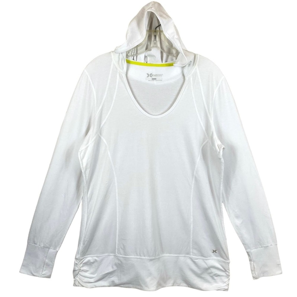 XERSION WOMEN’S HOODIE SCOOP NECK LONG SLEEVES SIZE XL SWEATSHIRT COLOR WHITE